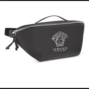 NIB Versace Black Nylon Waist Belt Bag